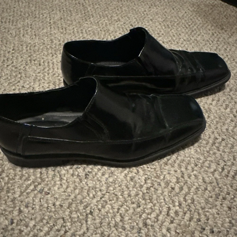 Calvin‎ Klein Size 7.5 Fane Men's Slip-on Black Dress Leather Loafers Shoes